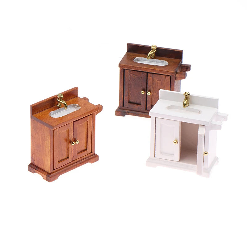 Realistic 1/12 Scale Dollhouse Simulation Wash Basin Toy