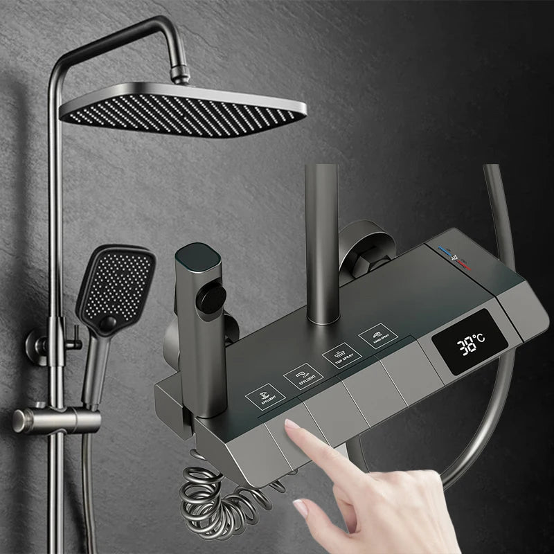 12 Inch Rainfall Shower System Bathroom Luxury Thermostatic