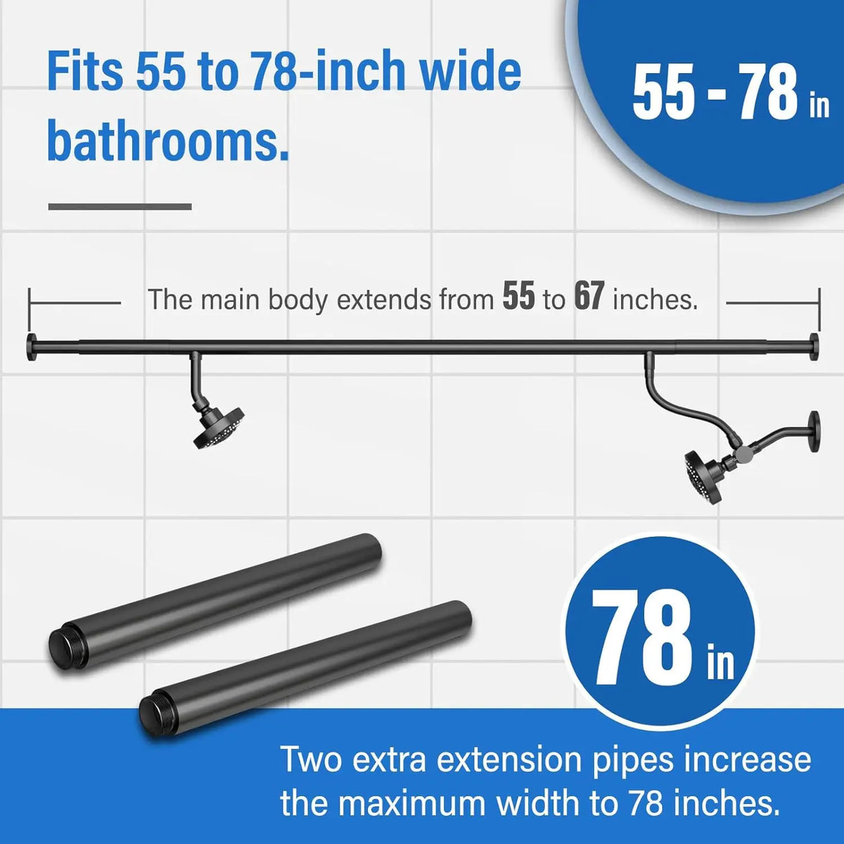 Tandem Shower Head Couples High Pressure Dual Shower