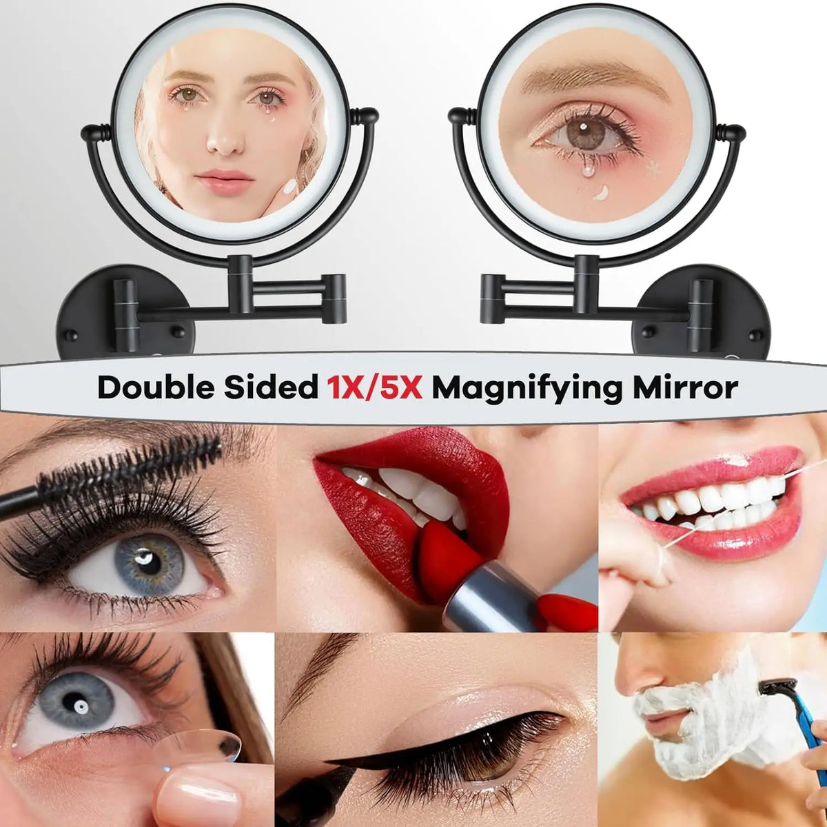 10x Magnifying Led Makeup Mirror Touch On Dual