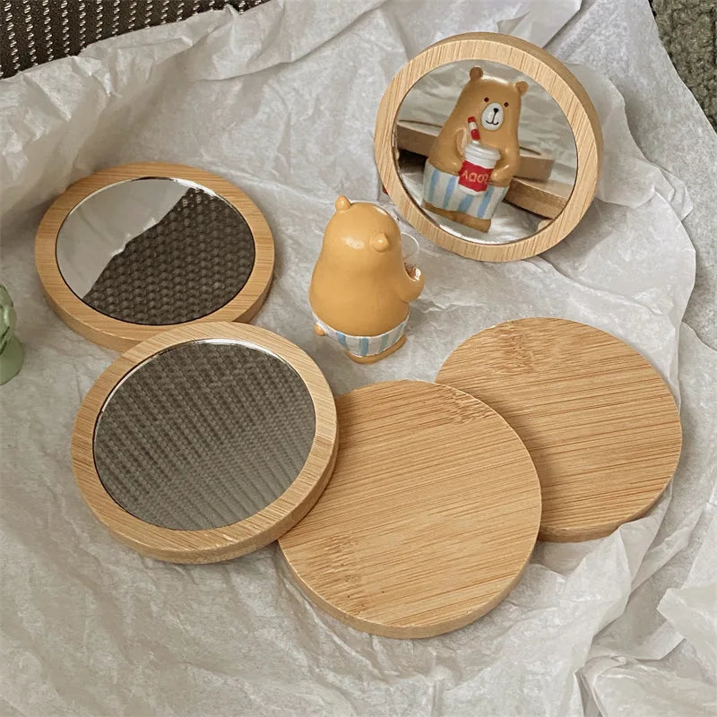 2cm Pure Wood Makeup Mirror Functional Wood Stylish