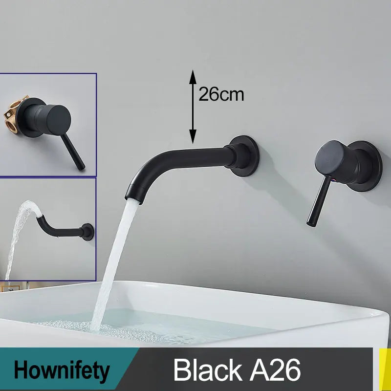Wall Mount Bathroom Basin Faucet Embedded Split Cold
