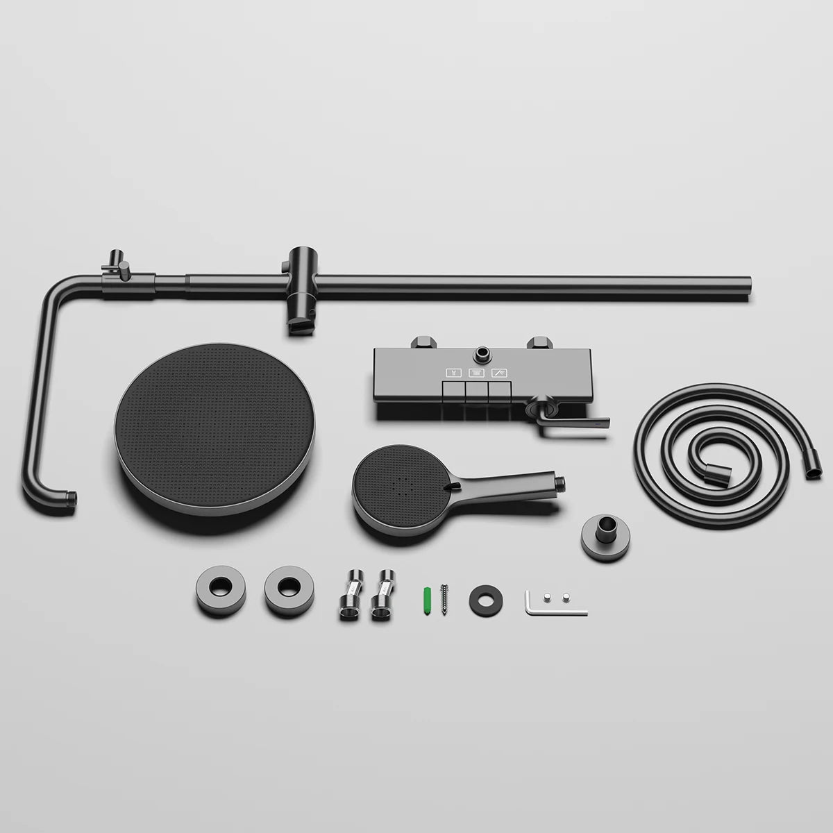 Brushed Rose Gold Bathroom Shower System Faucet 12
