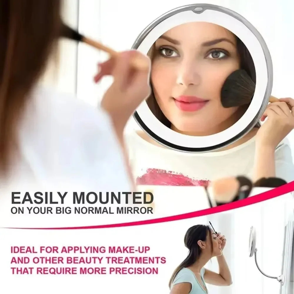 360 Degree Rotation Makeup Mirror 10x Magnifying Wall-Mounted