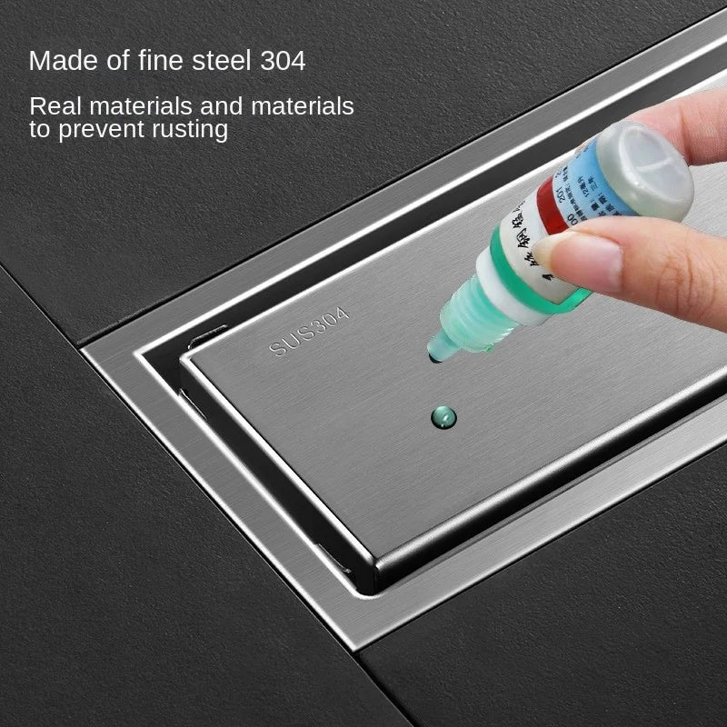 Luxury Hidden 304 Stainless Steel Rectangular Floor Drain
