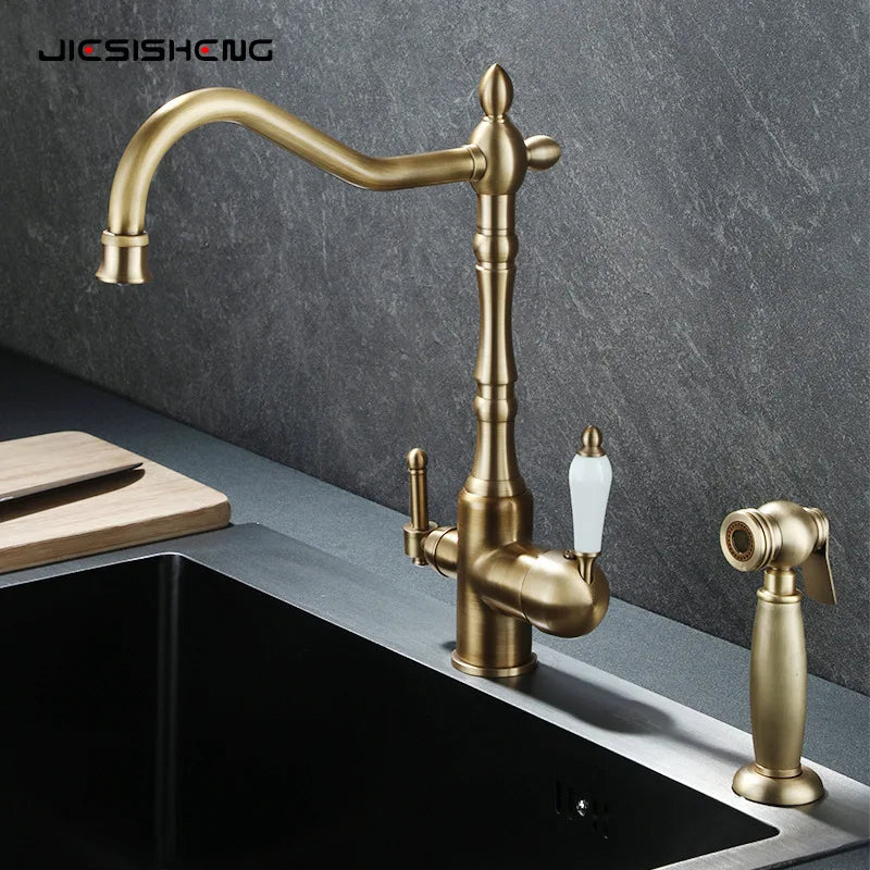 Brass Light Luxury Three-In-One Pure Water Faucet Sink