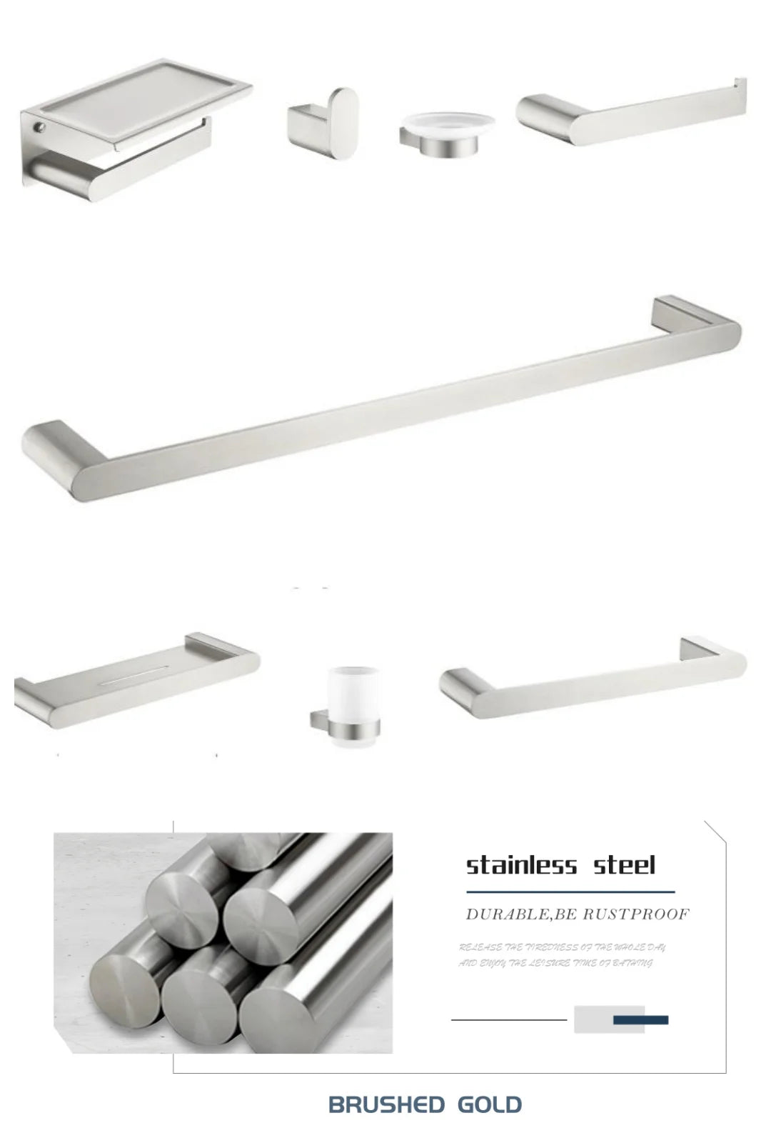 Bathroom Hardware Stainless Steel Bathroom Wall Mounted Towel