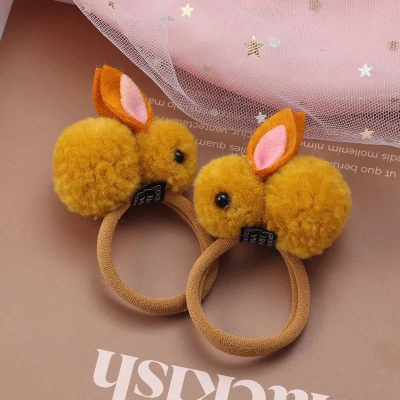 2-Pack Cute Hairball Rabbit Towel Ring Rabbit Hair