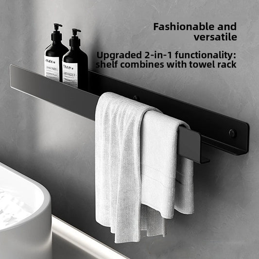 Luxury Minimalist Black Integrated Mirror Front Toilet Bathroom