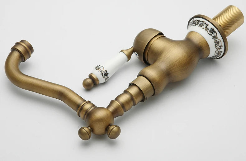 Bathroom Sink Faucet Antique Bronze Vessel Basin Faucet