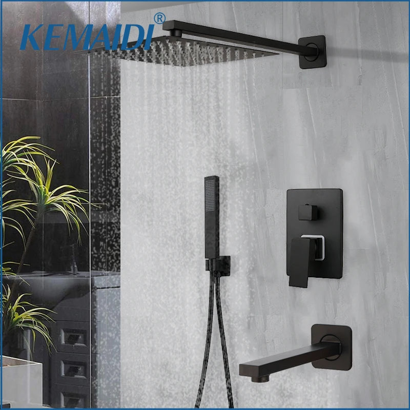 Kemaidi Bathroom 2-3 Way Shower Faucet Black 3-Functions