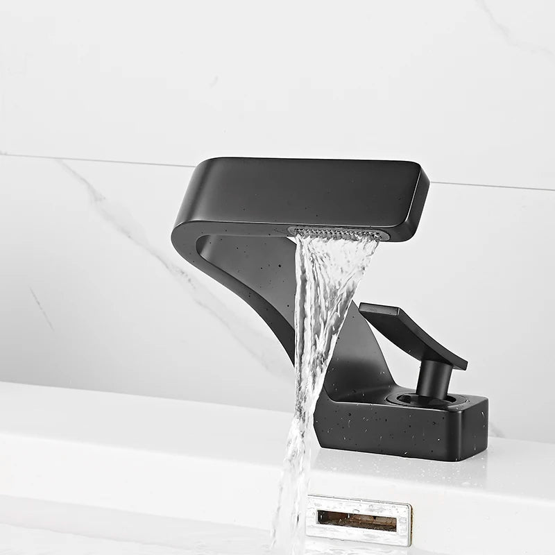 Tolm Basin Faucet Modern Bathroom Mixer Tap Orange