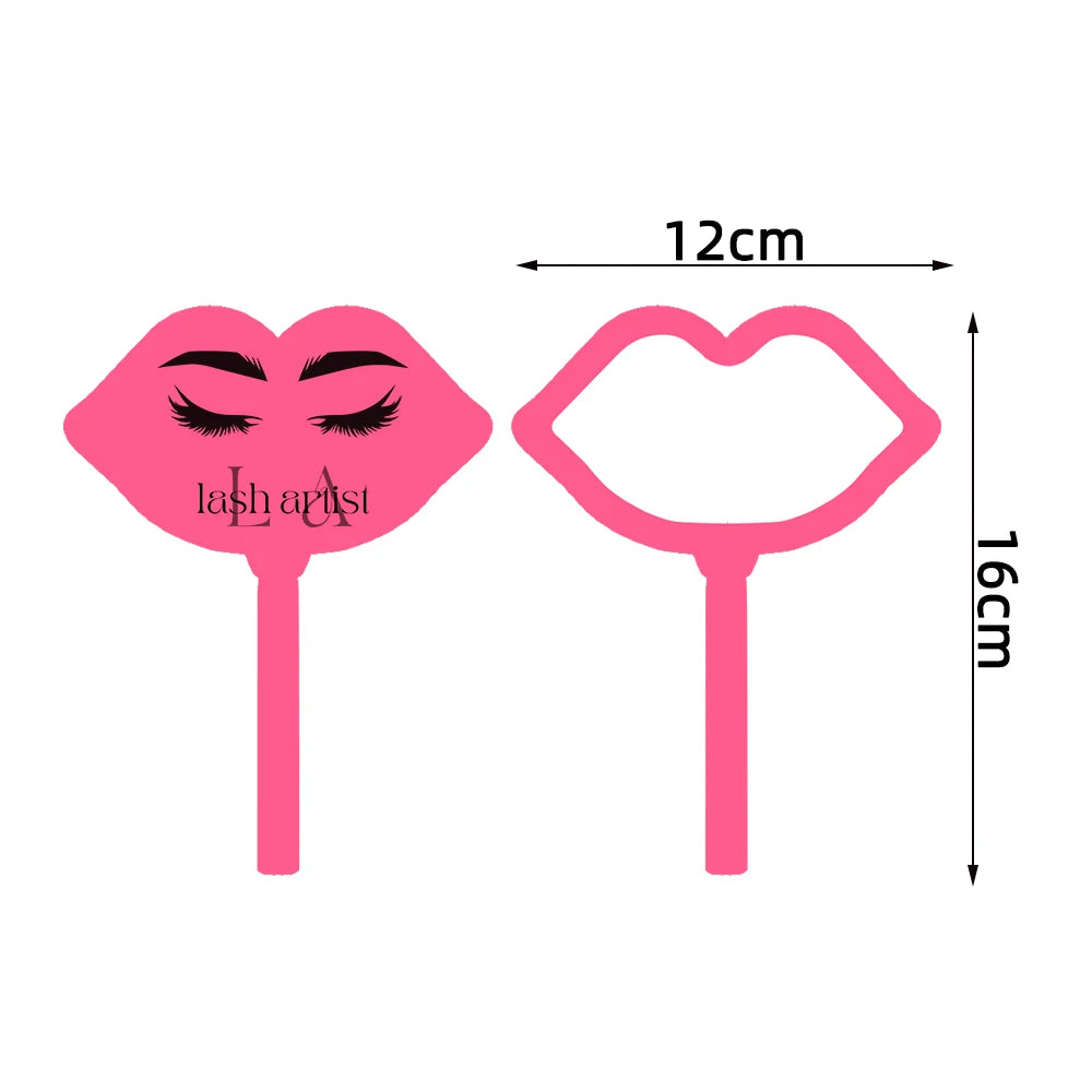 Pc Lip Shape Handheld Makeup Mirror Lash Tech