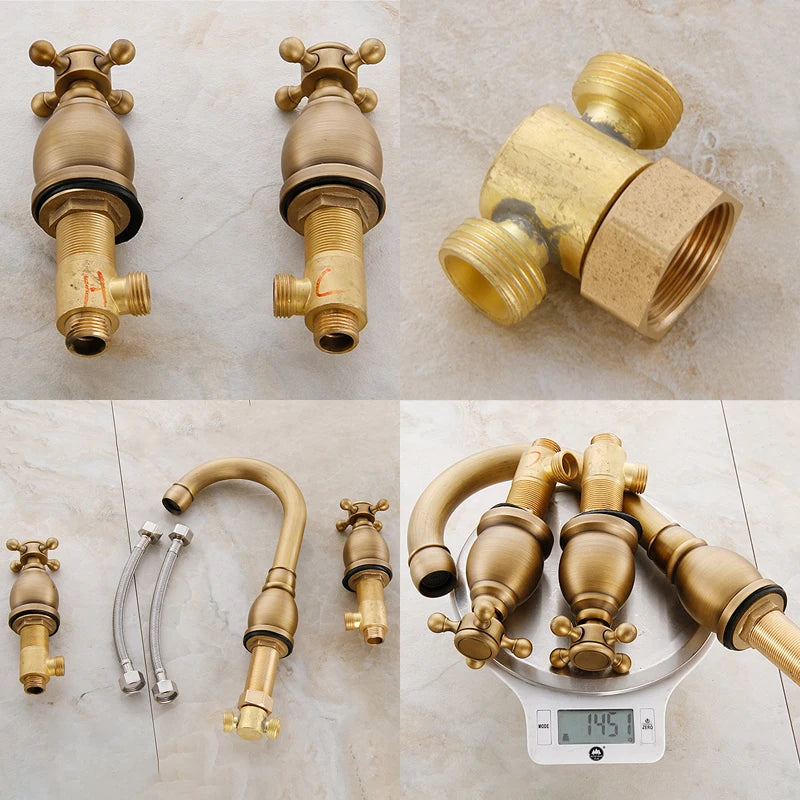 Ellen Antique Bronze Bath Sink Faucet Double Handle