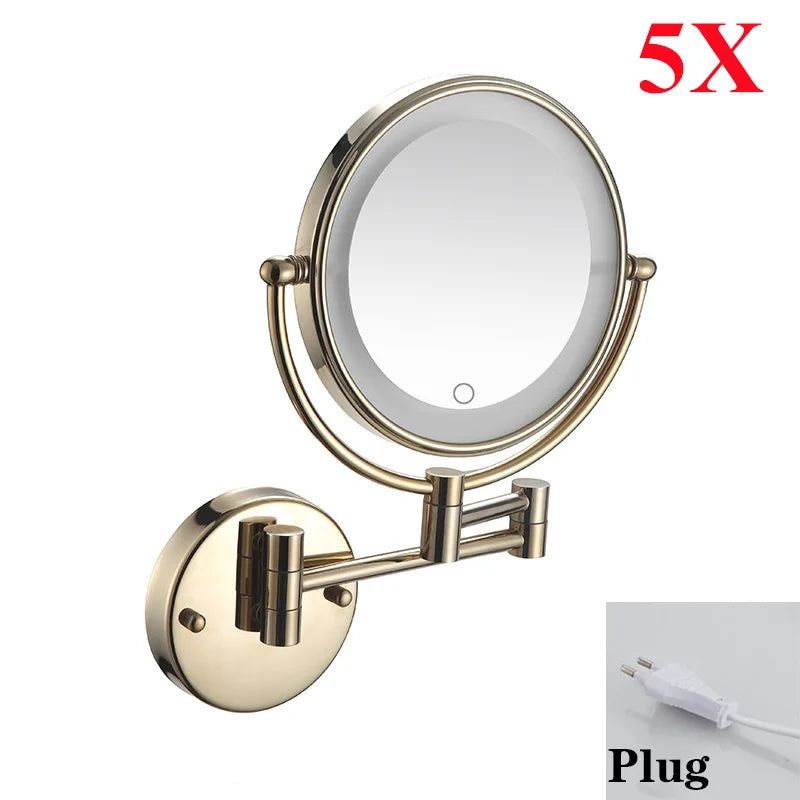 Brushed Gold Led Bathroom Mirrors Quality Brass 10x