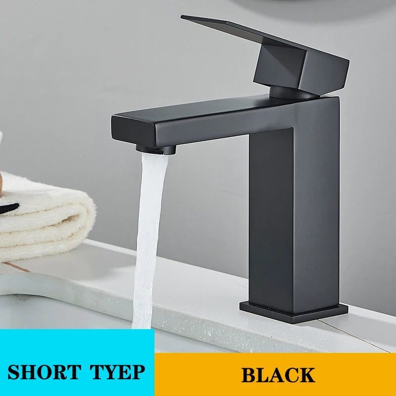 Grey Bathroom Faucet Cold Water Sink Mixer Tap
