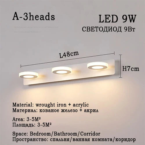Led Bathroom Mirror Wall Lamp Vanity Light Waterproof