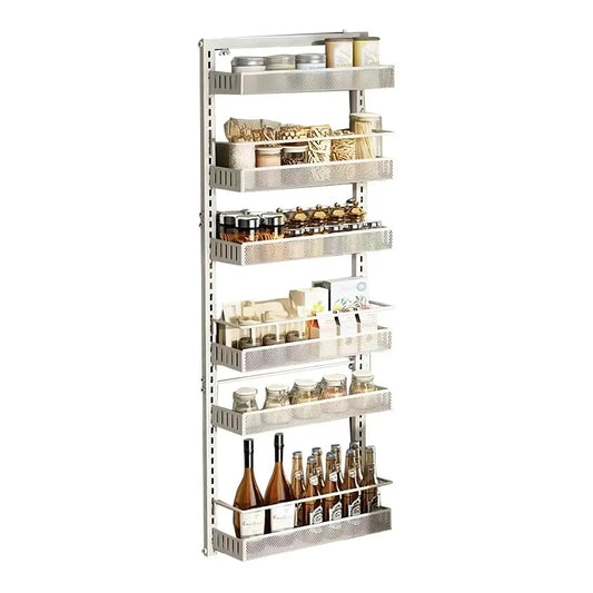 6-Tier Over Door Pantry Organizer Adjustable Metal Hanging