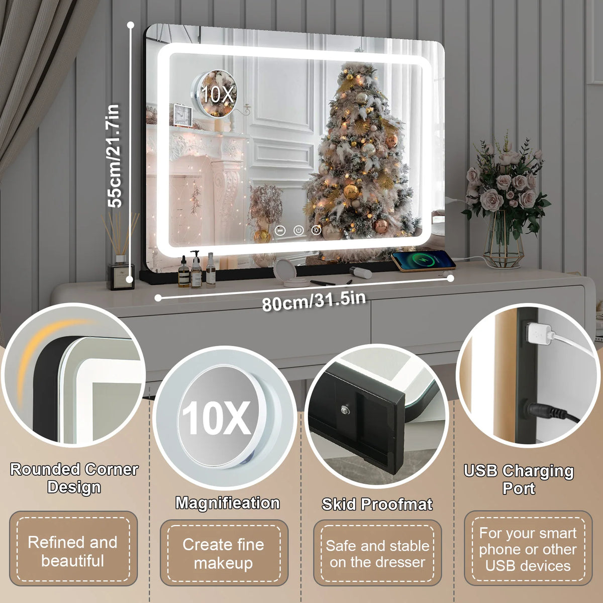 Extra Large Hollywood Vanity Mirror Led Lights Color