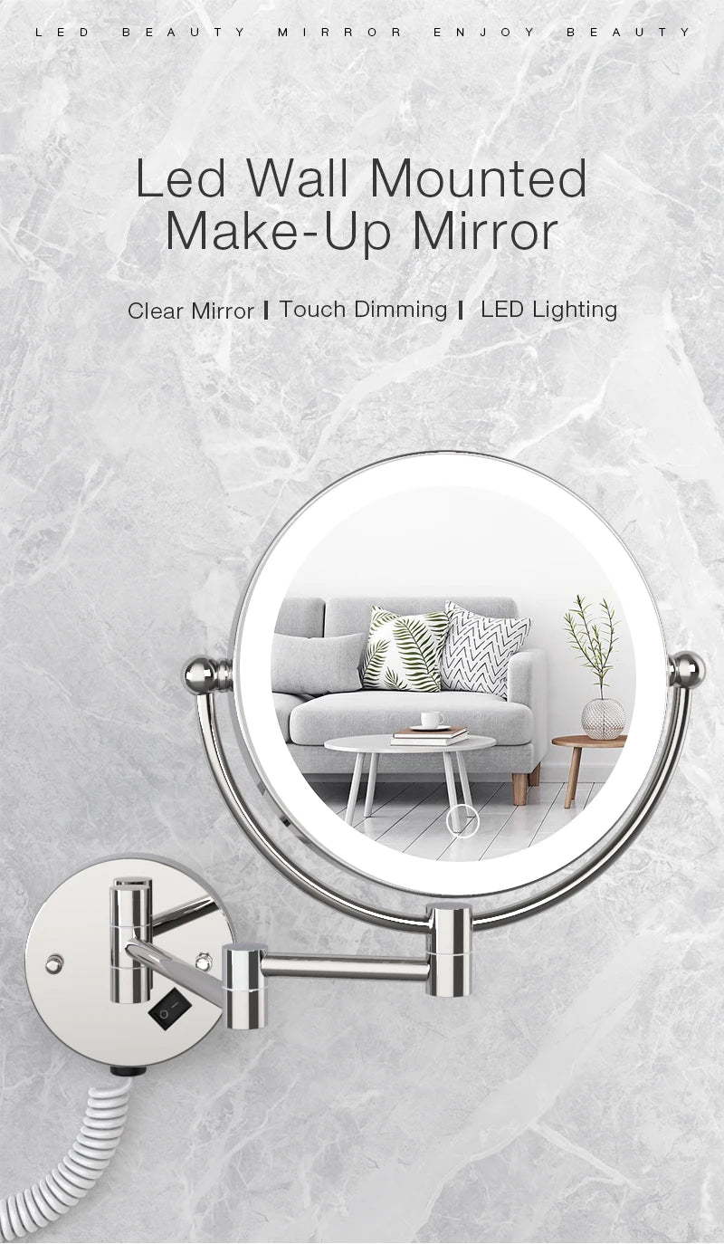 Wall Mount Led Lighting Makeup Vanity Mirror Inch