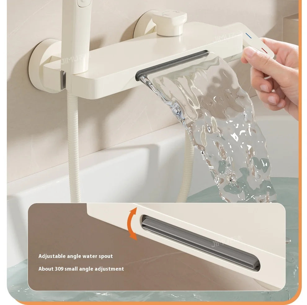 Cream Style Solid Brass Wall Mounted Bathtub Faucet