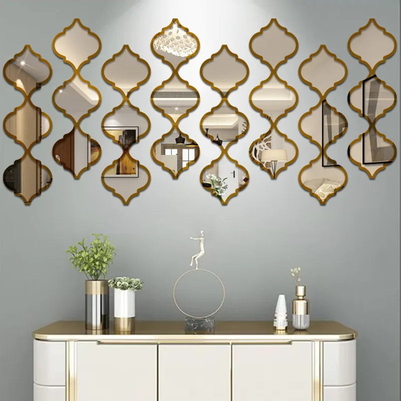 12/6pcs Large Moroccan Mirror - Wall-Mounted Living Room