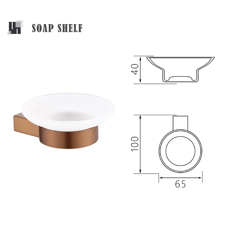 Brushed Rose Gold Toilet Paper Holder Towel Bar