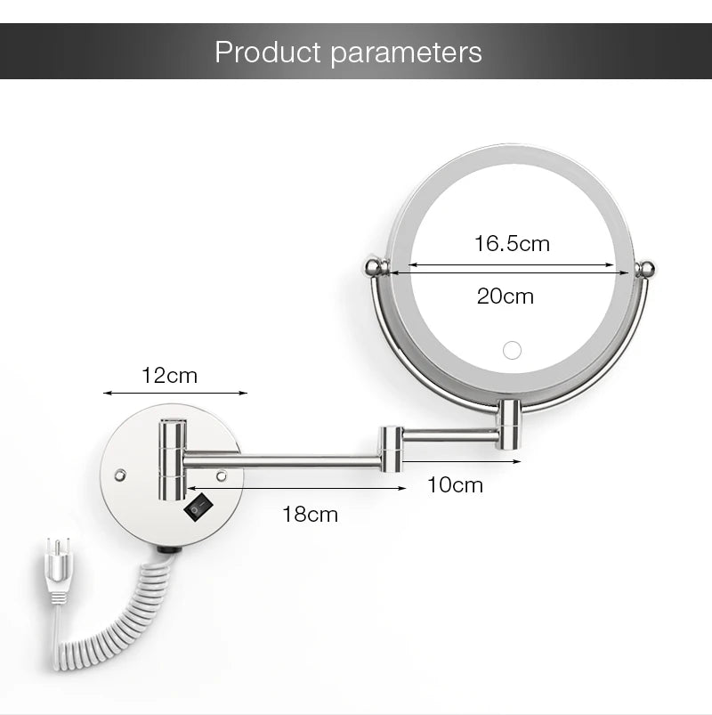 Brushed Gold Led Bathroom Mirrors Quality Brass Folding