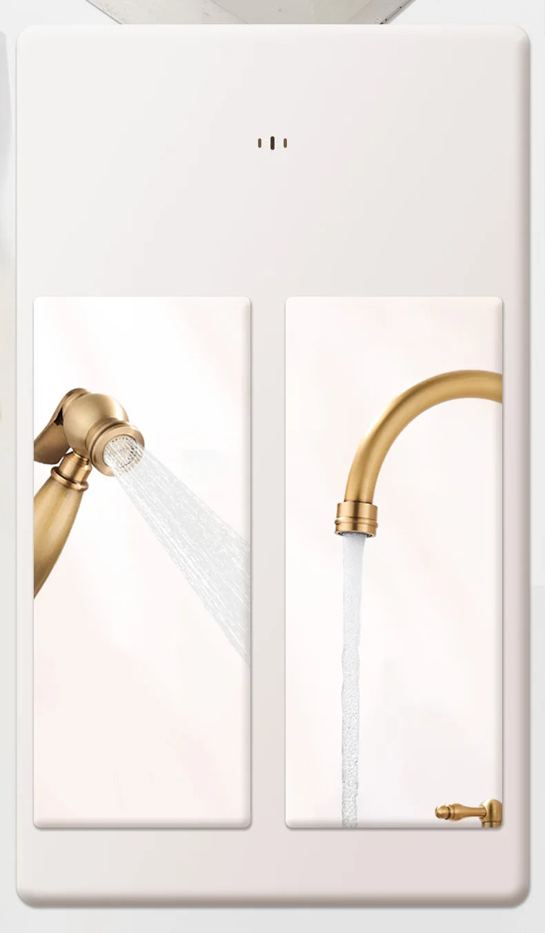 Vintage Bridge Antique Faucet Basin Solid Brass Double-Handle