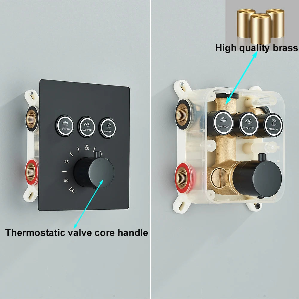 Luxury Thermostatic Shower Faucet Led Shower Sets Ceiling
