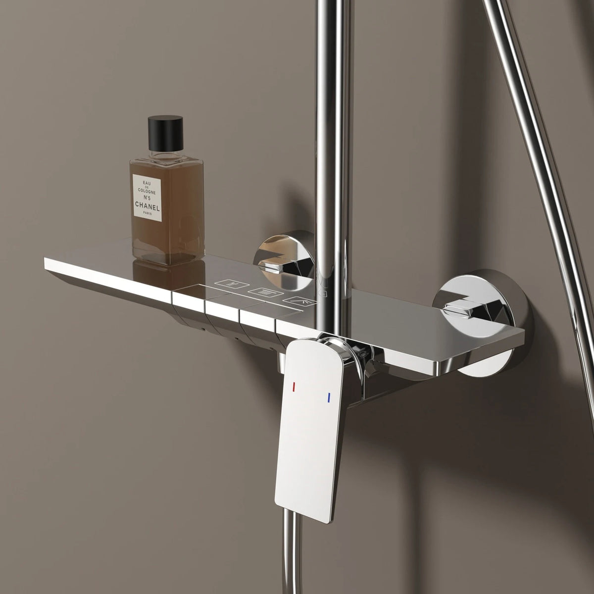Brushed Gold Piano Bathroom Shower System Faucet 12