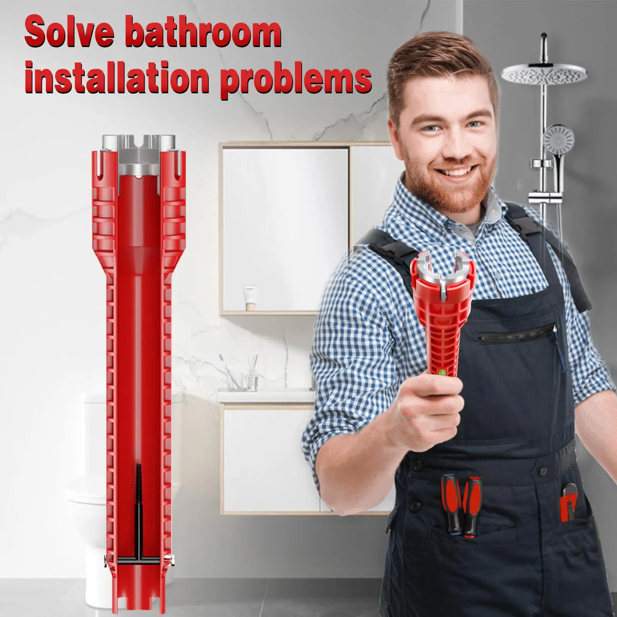 14/8 In Wrench Sink Faucet Sanitary Repair Double-Head