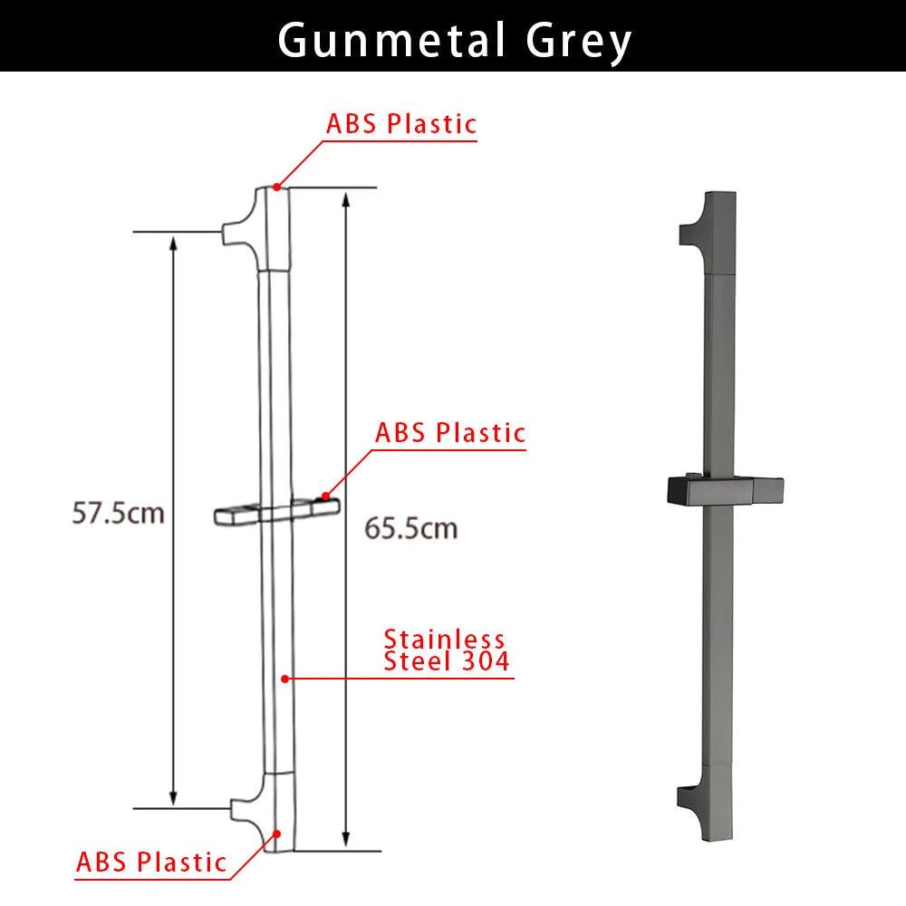 Wall Mounted Adjustable Slide Shower Bar Bathroom Shower