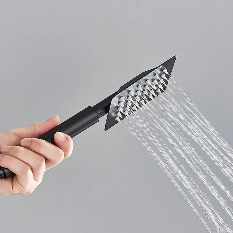 Matte Black Shower Mixer Faucet Wall Mount Bahtroom