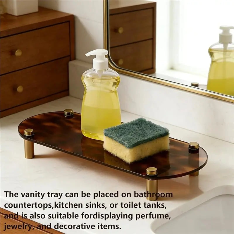 Tortoise Print Acrylic Tray Organizer Vanity Leopard Tray
