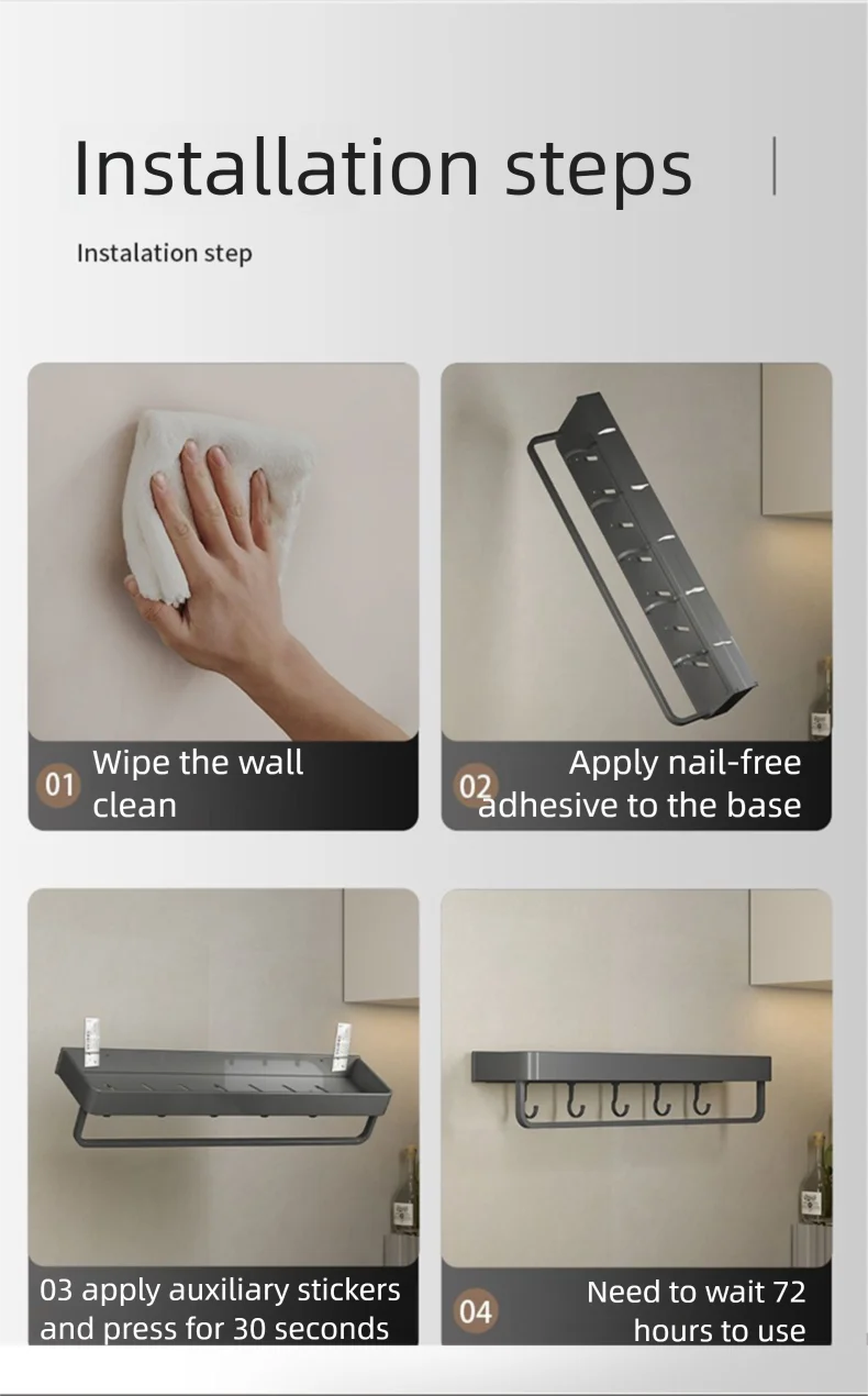 Bathroom Shower Shelf Shower Caddy Wall Floating Shelf