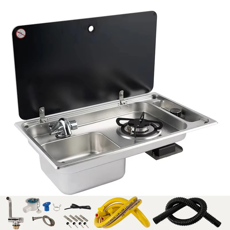 Rv Sink One Burner Gas Stove /Cold Faucet