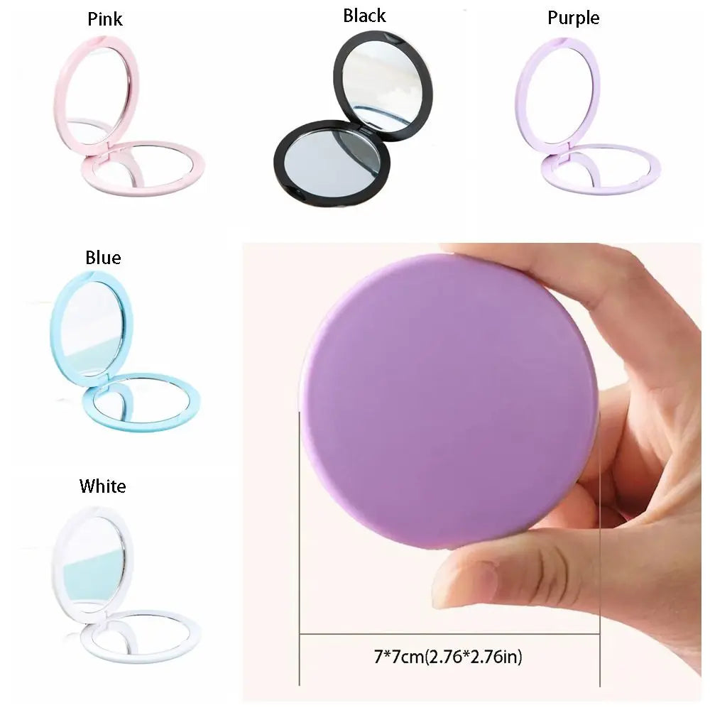 Creative Double Sided Flip Small Round Mirror Cute