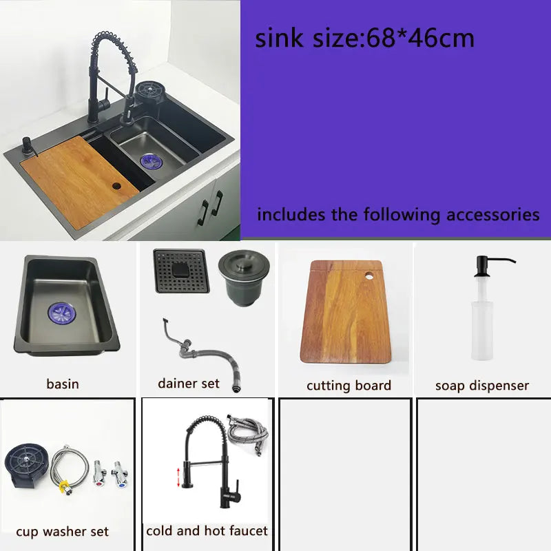 Nano Sink Matte Black Above Mount Washing Basin