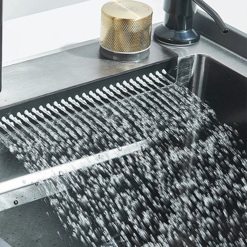 304 Stainless Steel Waterfall Sink Large Slot Integrated
