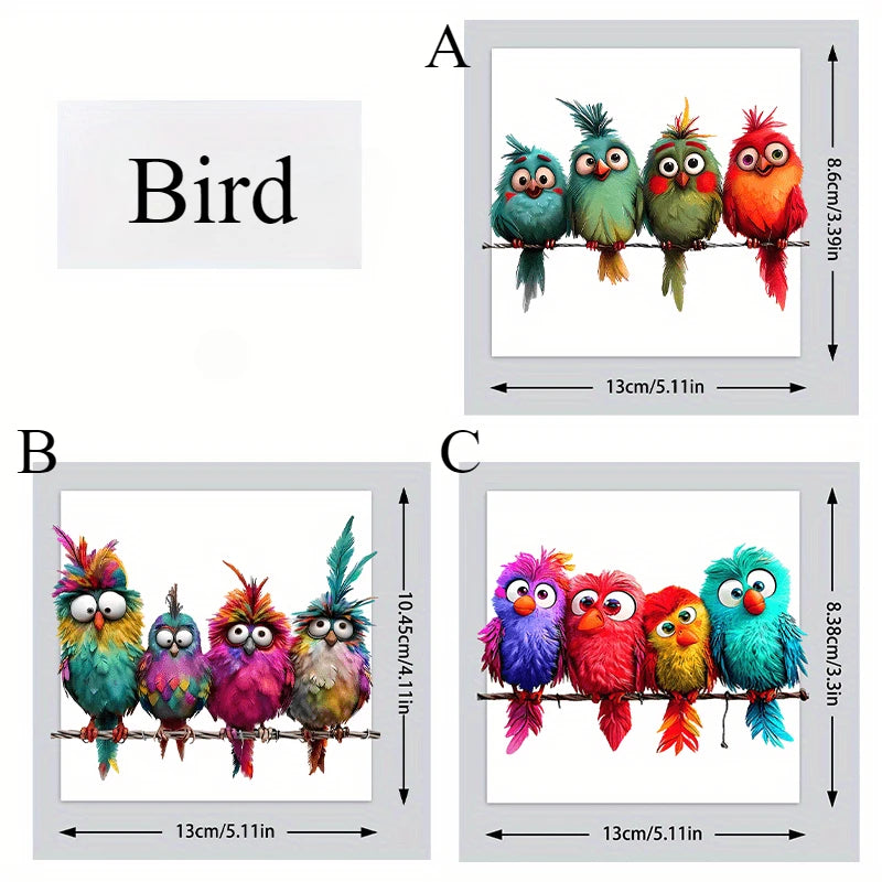1pc Funny Bird Creative Glass Window Decorative Stickers