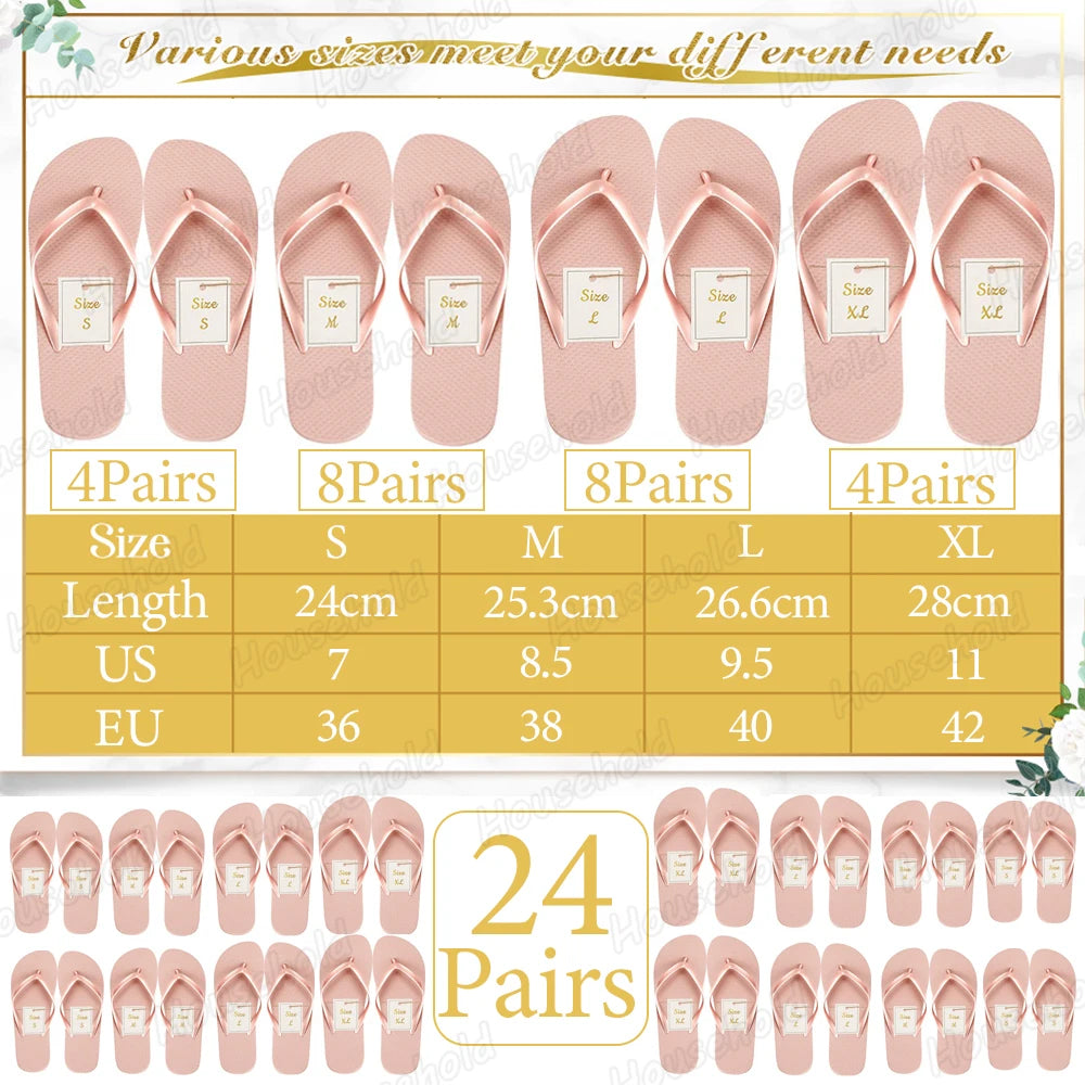 24/36 Pairs Wedding Flip Flops Guests Soft Wedding