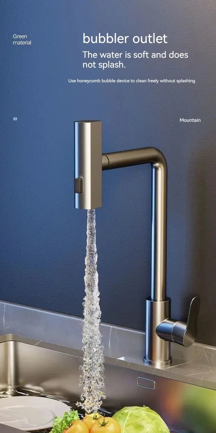Pull-Out Flying Rain Waterfall Faucet Cold Faucet 304