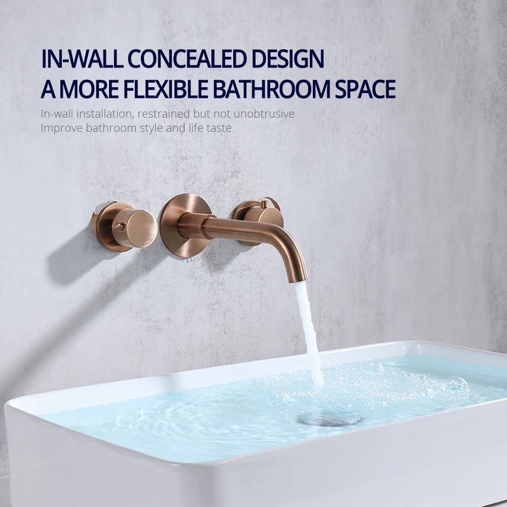 Brushed Rose Gold Basin Faucet 100 Solid Brass
