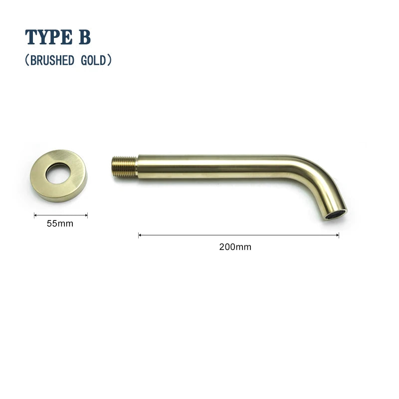 Brass Brushed Gold Mixer Faucet Wall-Mounted Round Square