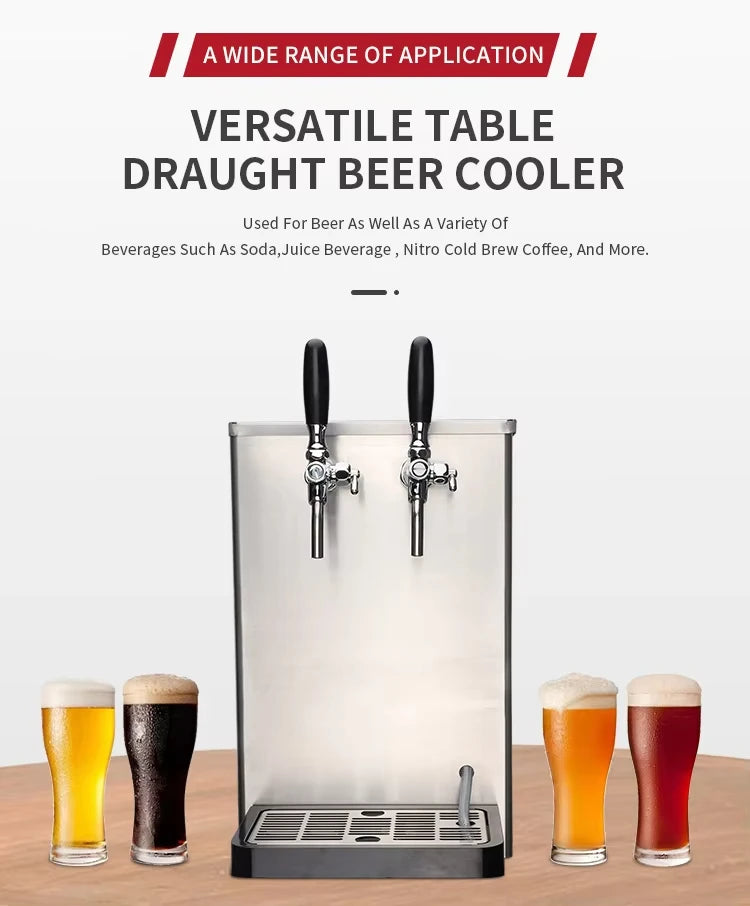 Countertop Draft Beer Cooler - Dual/Single Tap Stainless