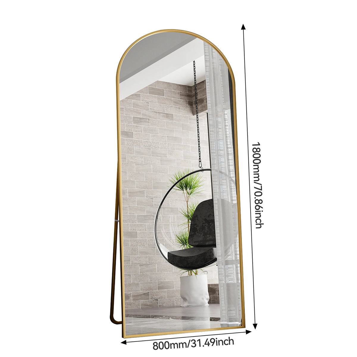 Full Length Mirror Standing Mirror Black Frame Large