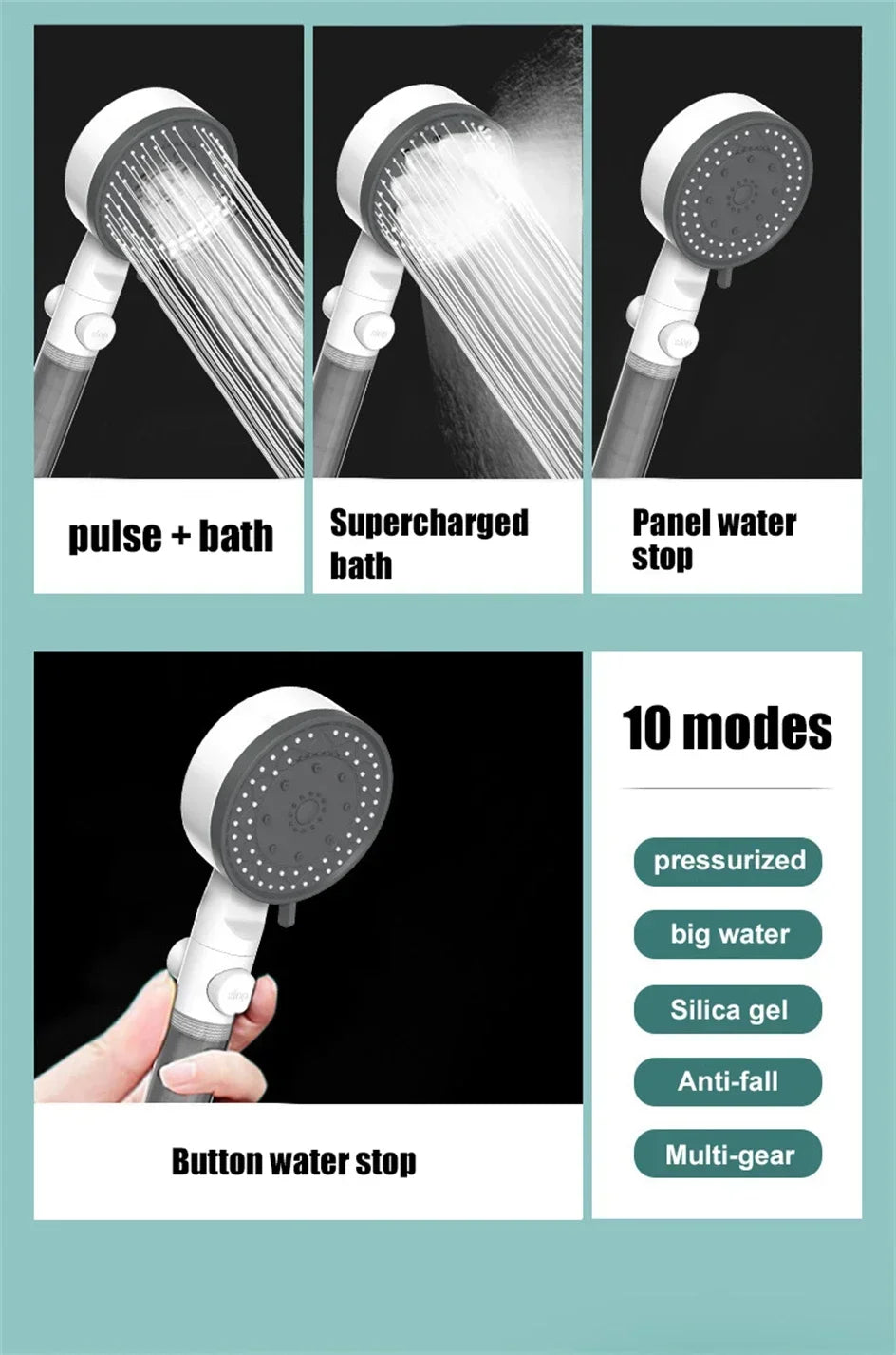 High Pressure Shower Head Handheld Bathroom Shower Filter