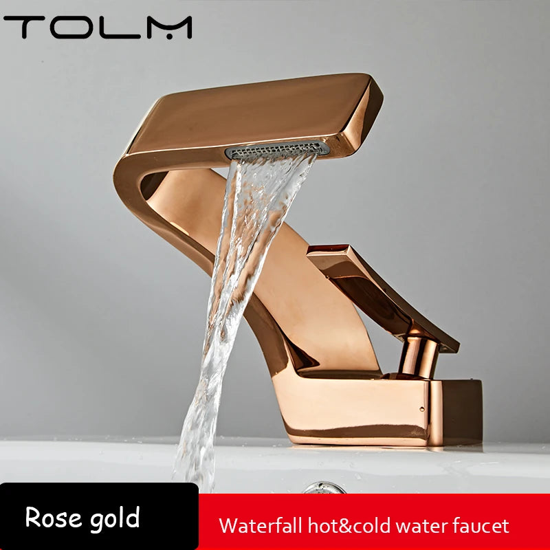 Tolm Basin Faucet Modern Bathroom Mixer Tap Orange
