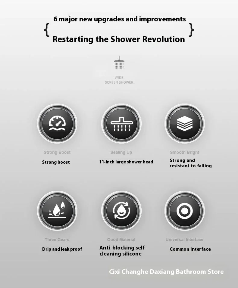 Super Pressurized Shower Top Spray Large Showerhead Bathroom